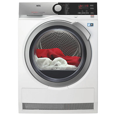 AEG T8DEE845R 8000 Series Heat Pump Tumble Dryer, 8kg Load, A++ Energy Rating, White AEG T8DEE845R 8000 Series Heat Pump Tumble Dryer, 8kg Load, A++ Energy Rating, White